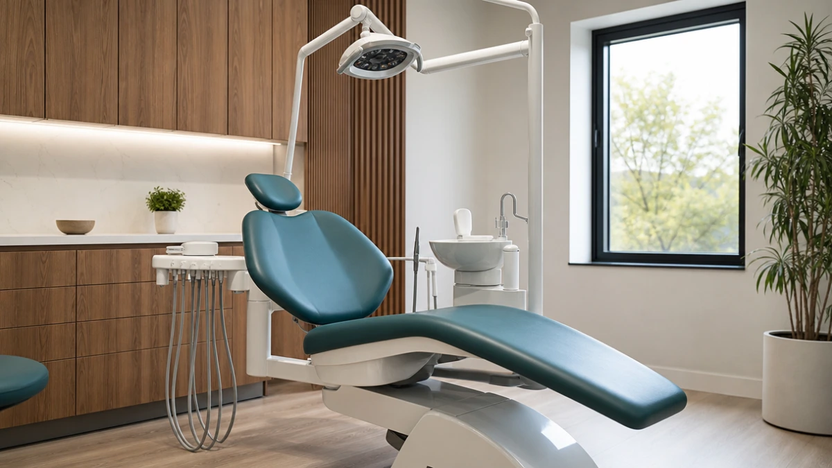 Empty dental operatory chair in soft daylight, what lives inside a GoHighLevel for dentists account