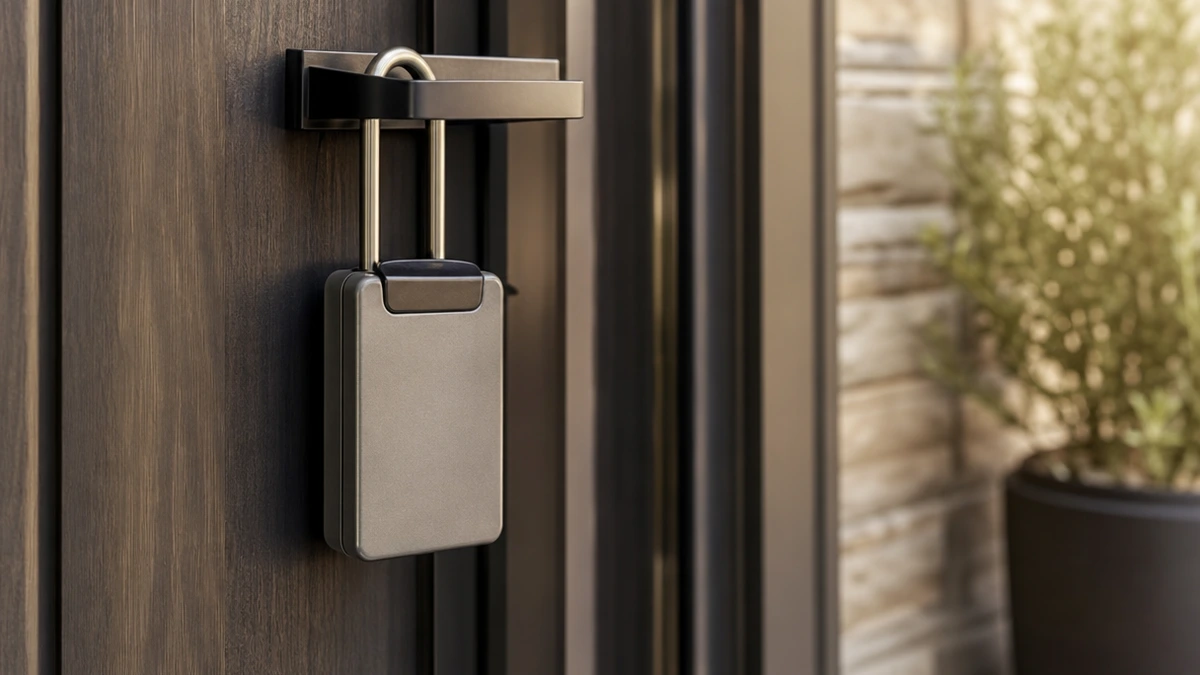 Lockbox on a front door, the assets inside a GoHighLevel for real estate agents account