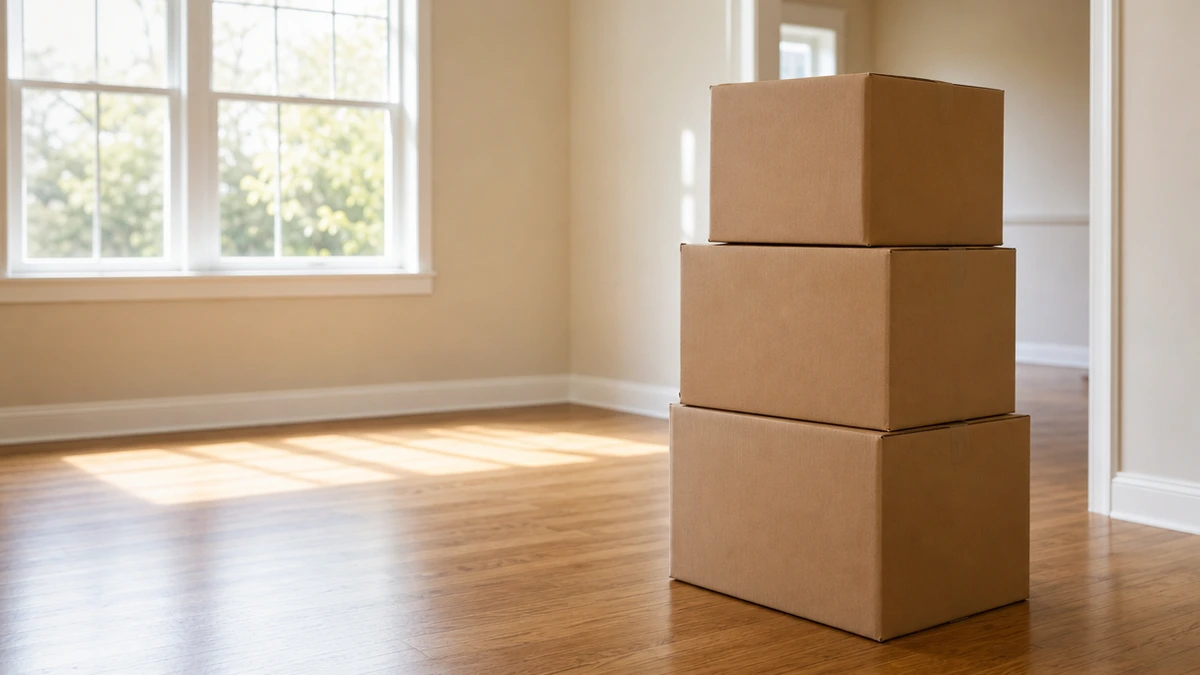 Moving boxes in an empty living room, what a GoHighLevel for real estate agents sub-account transfer moves