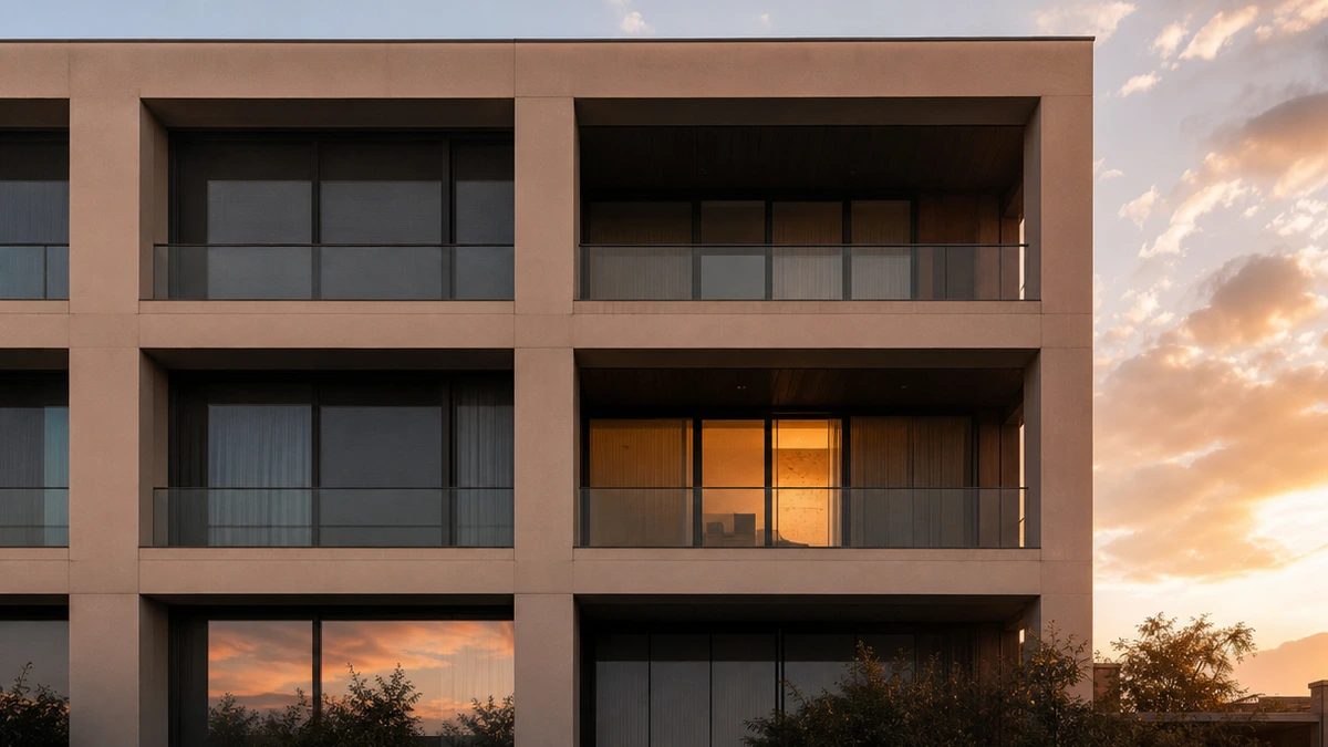 Three-story building with one lit window, the three layers of a GoHighLevel white label account
