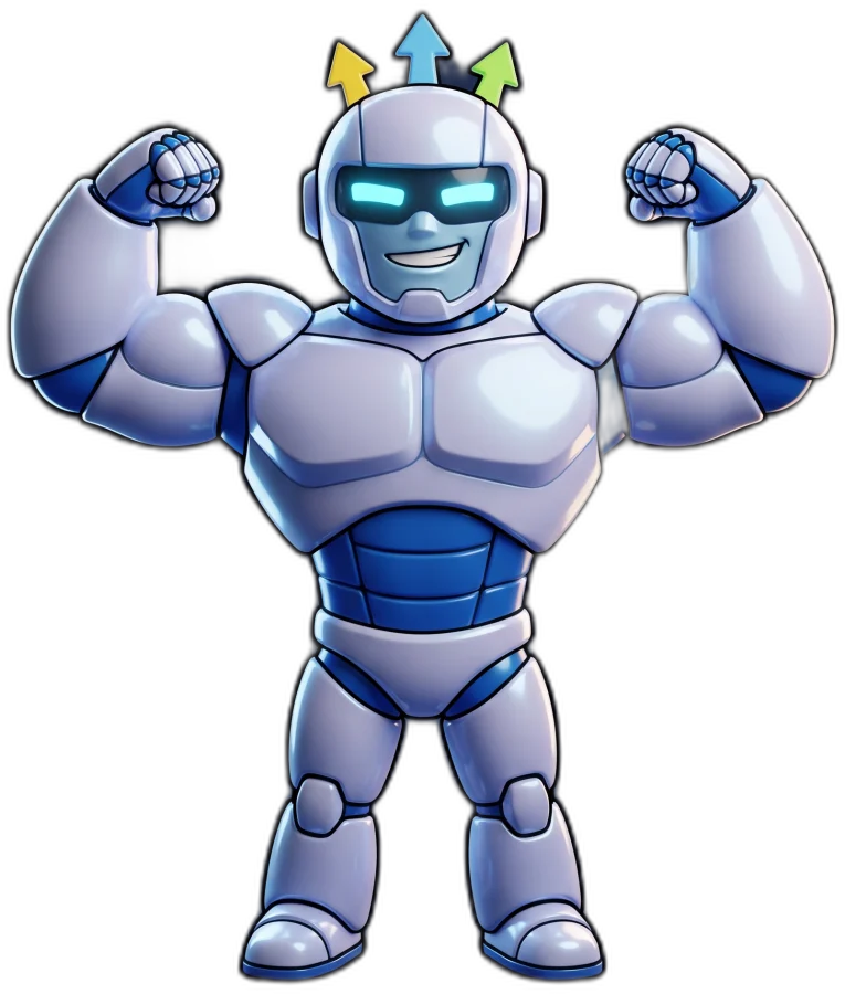 GHL.Support robot mascot flexing both arms
