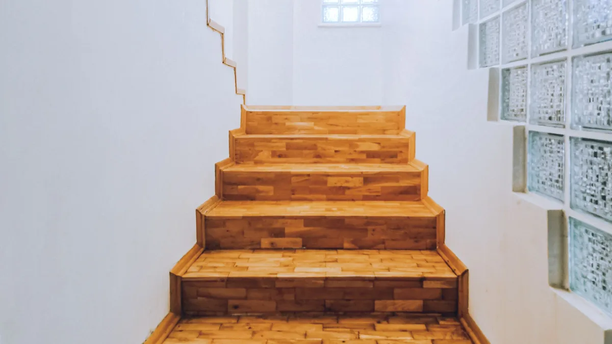 A staircase spiraling upward, representing the order of steps in phone number porting